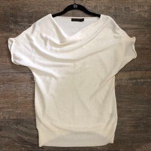Limited Cream Cowl Neck Short Sleeve Sweater - M